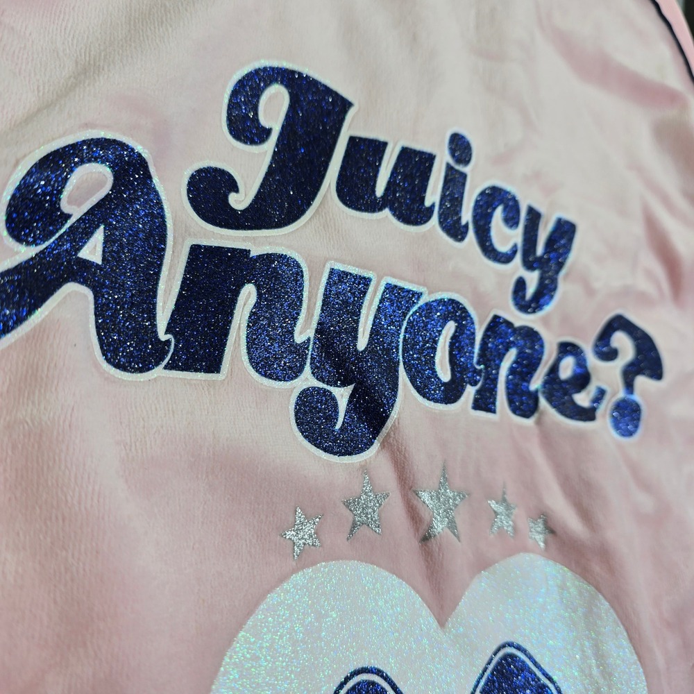 Juicy Couture Velour Track Jacket Womens Large Pink Pickleball Juicy Anyone New - Picture 9 of 9
